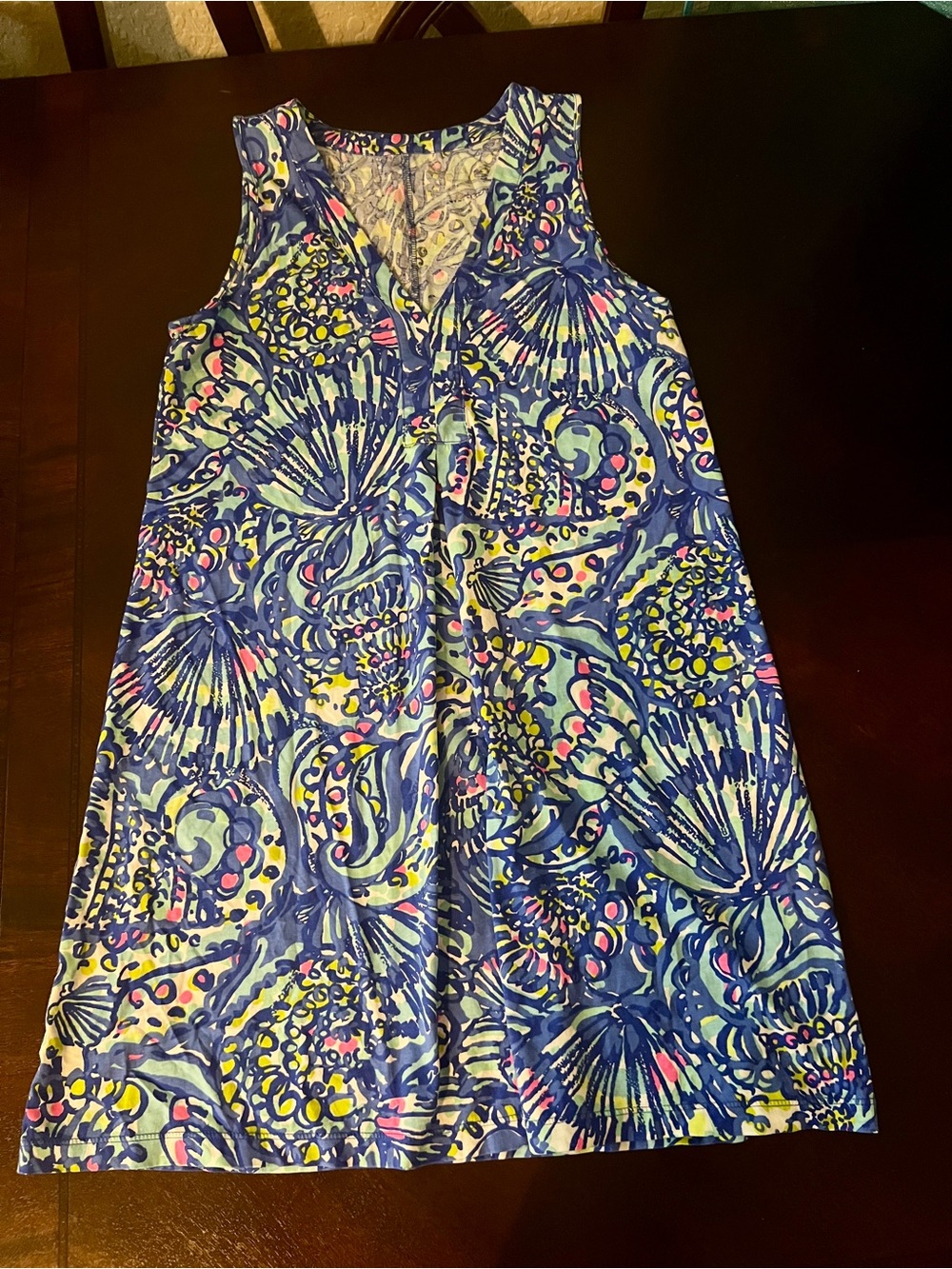 Lilly Pulitzer Amina V-neck Blue Multi Paisley Print Sleeveless Dress Size Small - Picture 3 of 13